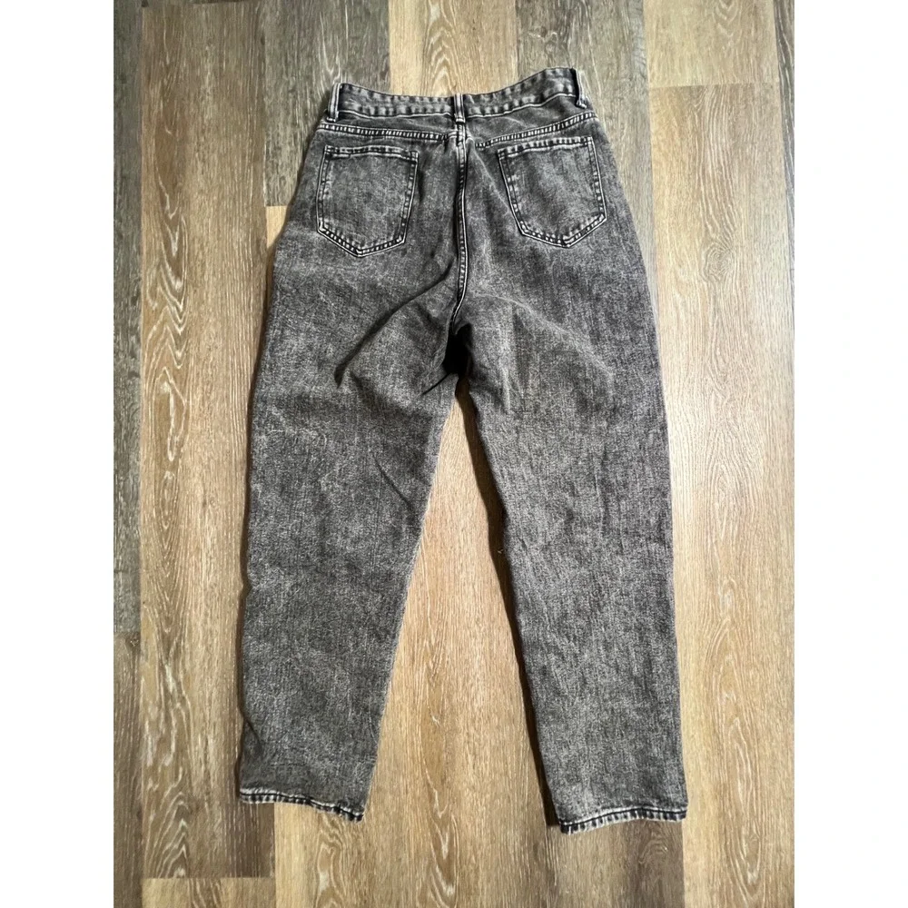 Shein Distressed Acid Wash Jeans Womens‎ Size 6 Black Excellent Ripped Straight
